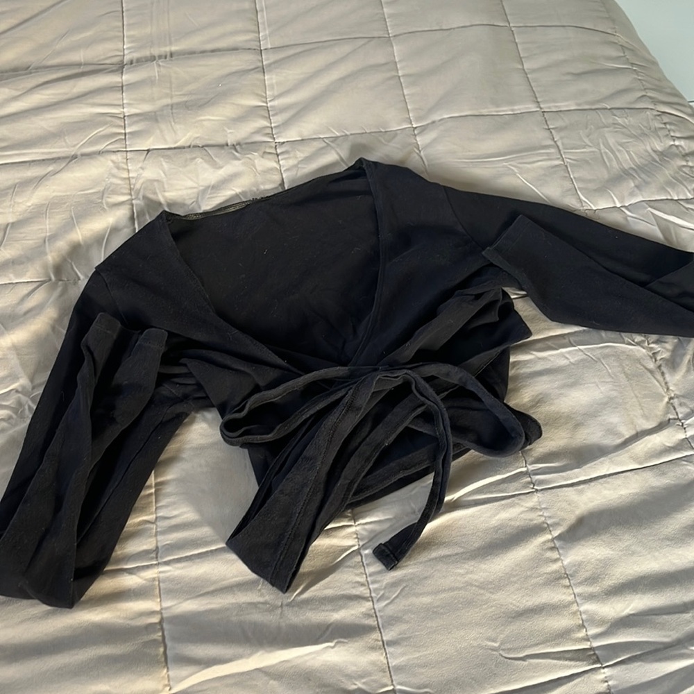 Brandy Melville black wrap top